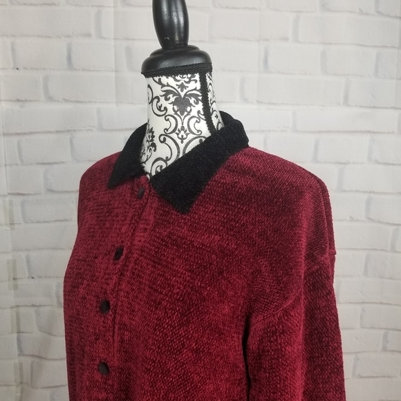 Oona button front long sleeve stretch knit sweater size medium - Picture 6 of 9